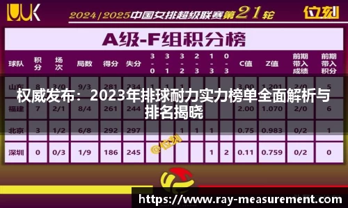 权威发布：2023年排球耐力实力榜单全面解析与排名揭晓